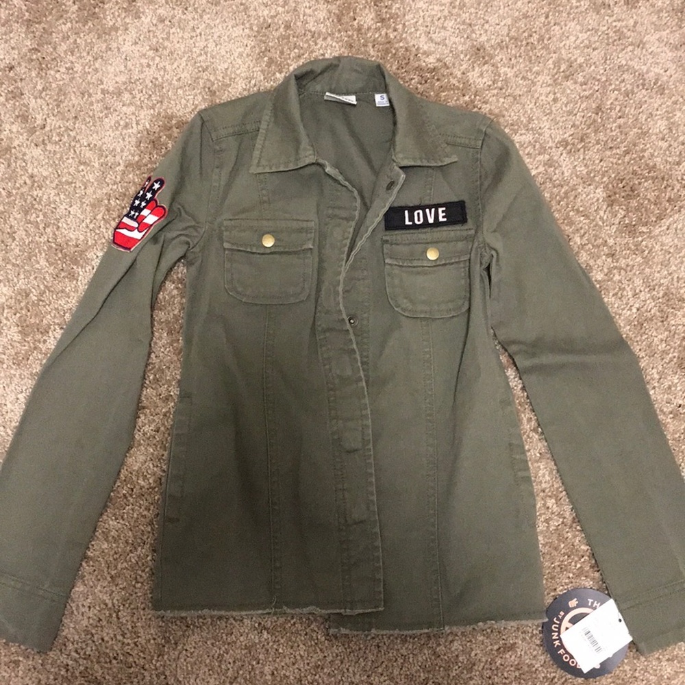 Girls army green jacket